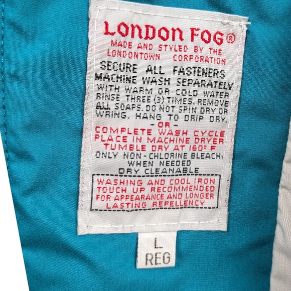 Vintage London Fog Windbreaker Jacket Mens Size Large Blue 80s 90s Pockets - Picture 6 of 8
